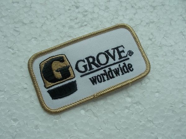 【中古品】Grove WorldWide グローブ 重機 ワッペン/パッチ 刺繍 USA カスタム 古着 アメリカ クレーン 企業 ビンテージ 406_画像1