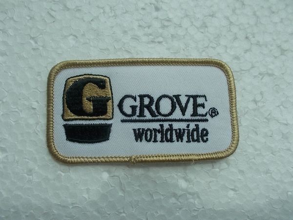 【中古品】Grove WorldWide グローブ 重機 ワッペン/パッチ 刺繍 USA カスタム 古着 アメリカ クレーン 企業 ビンテージ 406_画像2