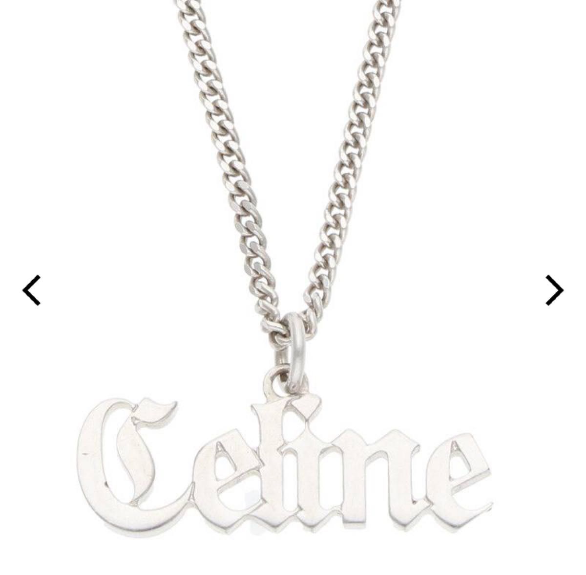 【関税込み】CELINE スターリングシルバー ゴシック ネックレス CELINE セリーヌ ネックレス ゴシックロゴ シルバー SV925