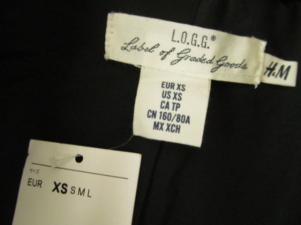 (35409)H&M　エイチアンドエム　ボア　コート　ブラック　EUR/XS　160/80A　タグ付き_カラー：ブラック