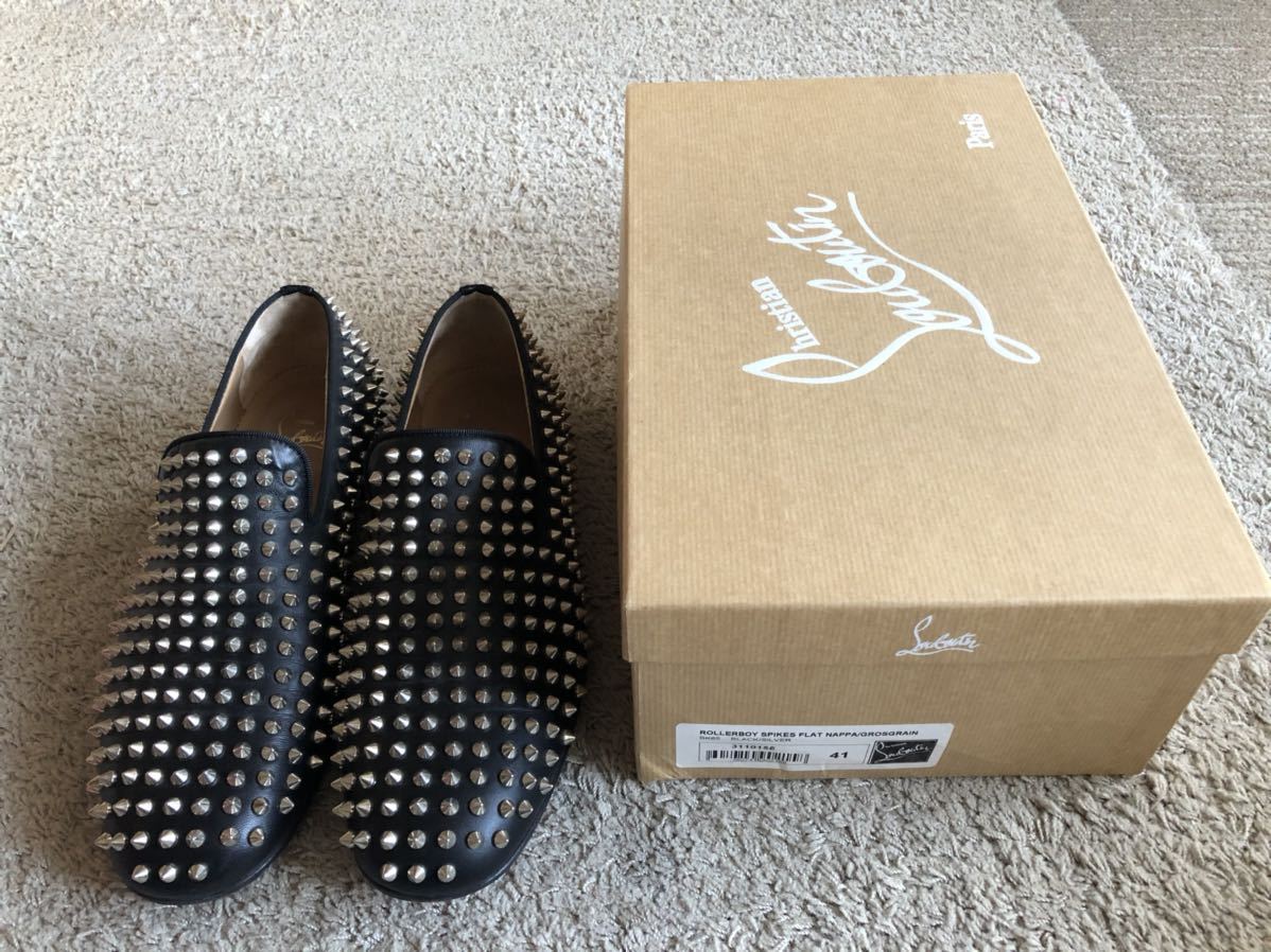 最初期貴重Christian Louboutin size 41 ROLLERBOY SPIKES FLAT NAPPA