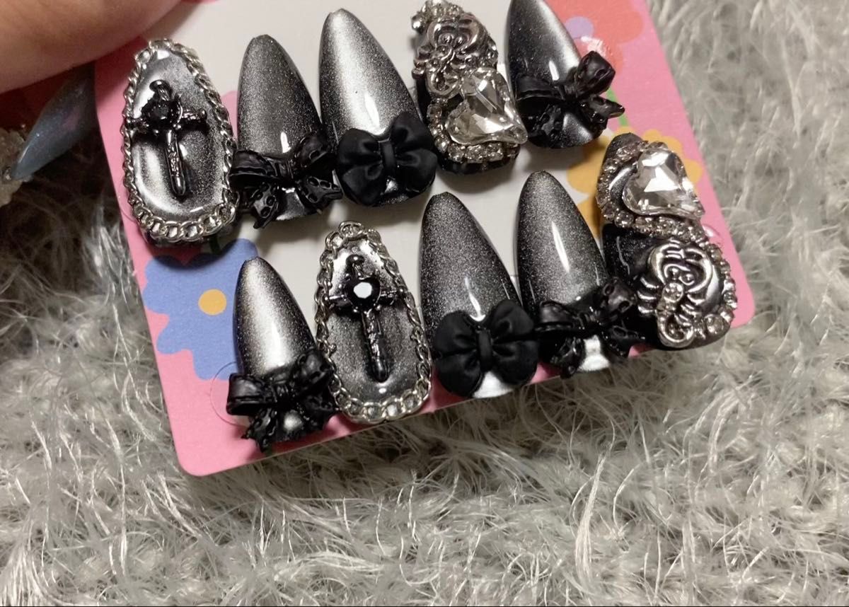 No.101 ネイルチップ ゴスロリ ゴテゴテ シンプル 可愛い 現品