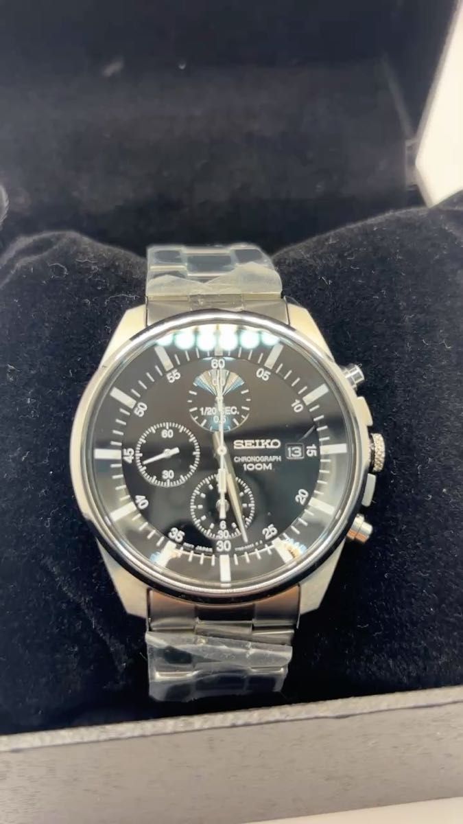 SEIKO 腕時計 SNDC81P1クロノグラフ 稼働品 黒文字盤