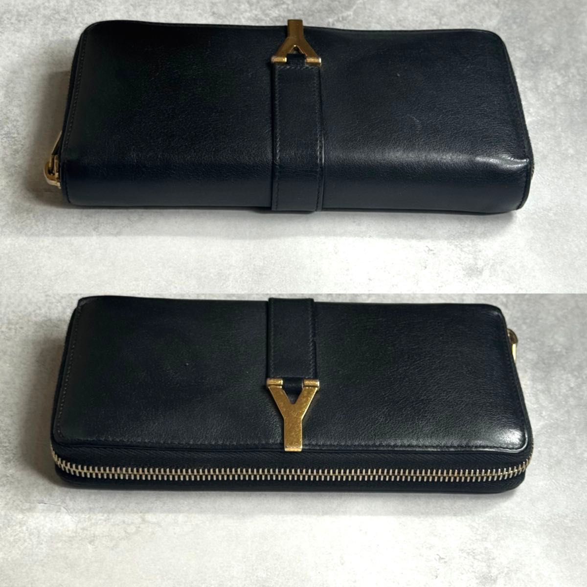 イヴ・サンローラン 447842 レザー ロング ウォレット 付属品完備】 YSL SAINT LAURENT サンローラン / Yラインジップ