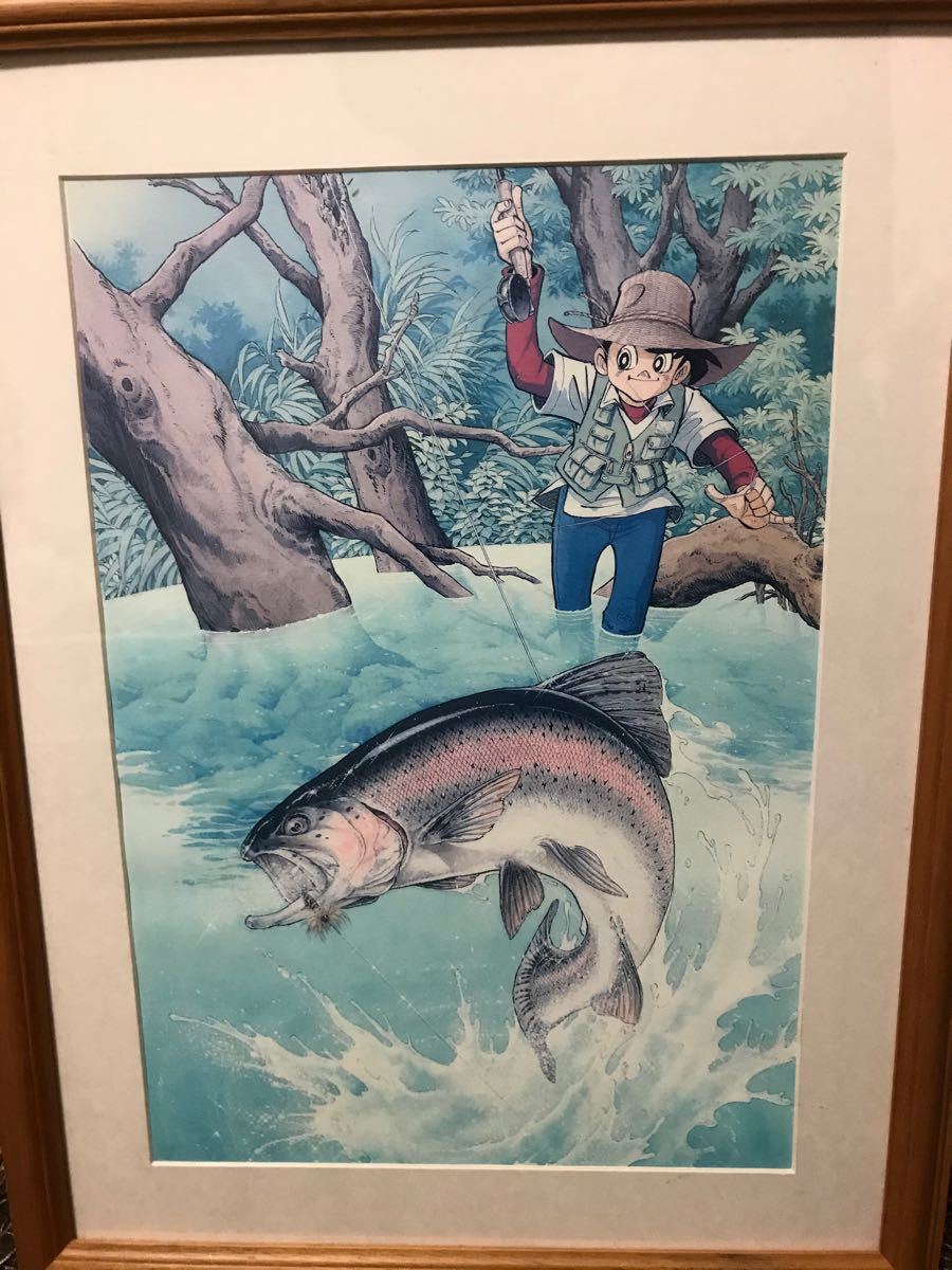 矢口高雄 カラーイラスト 「釣りキチ三平」 複製原画 セル画 矢口高雄 カラーイラスト 「釣りキチ三平」 複製原画 セル画