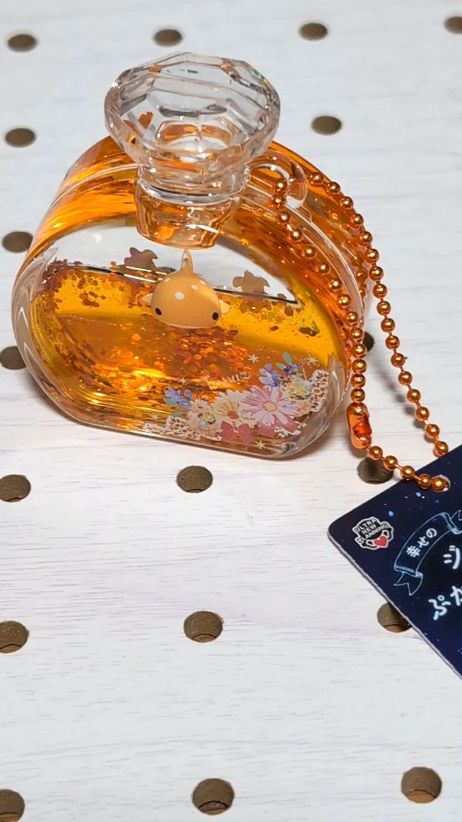 宝石カラー/ジンベイザメぷかぷかオイルポールチェーンキーホルダー/オレンジ