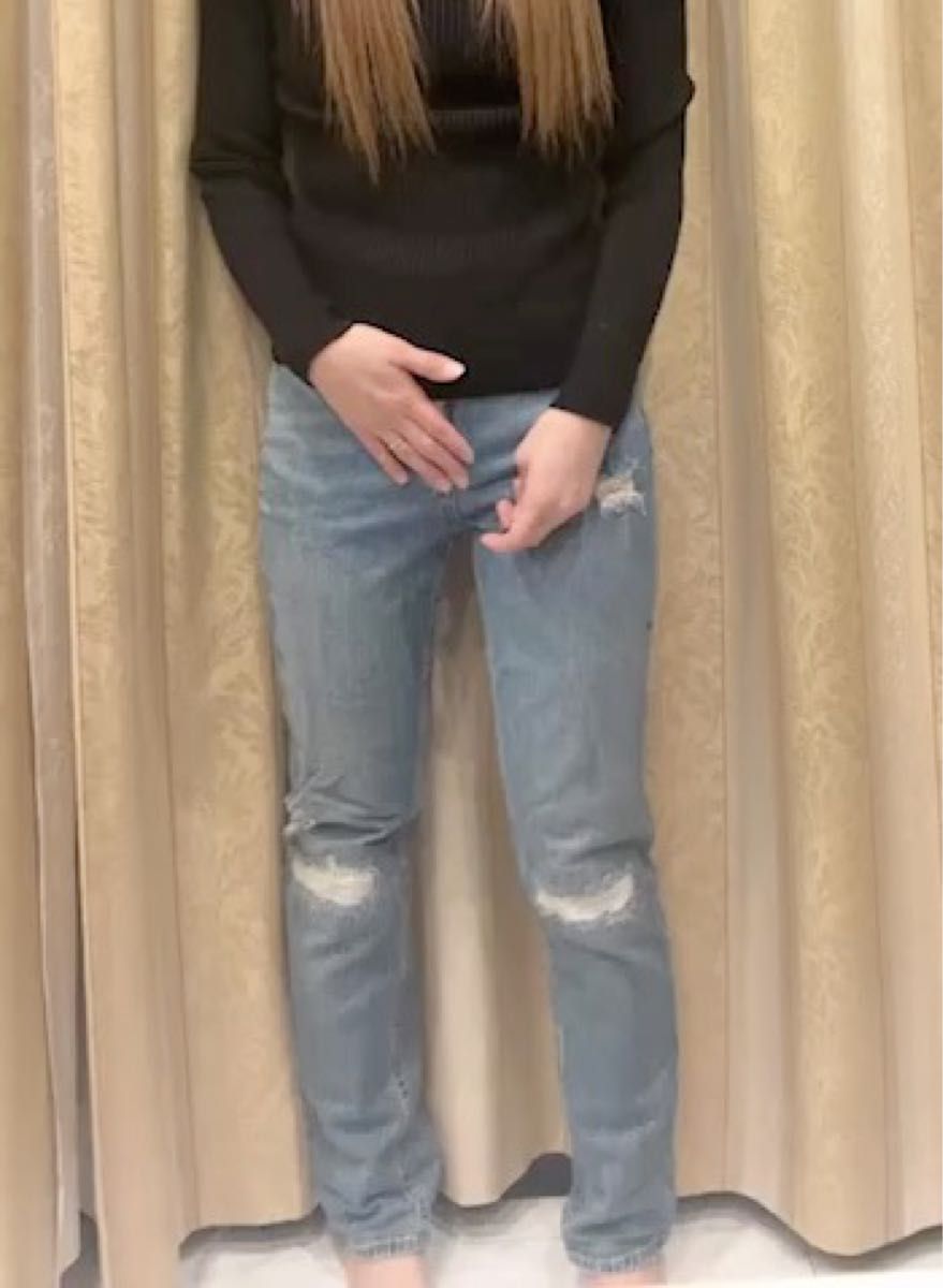 【 H&M 】エイチアンドエム ズボン デニム 160/64A ダメージ加工