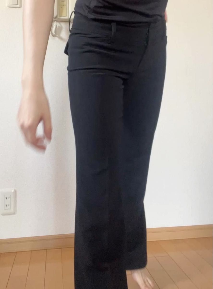 VICKY ビッキー フルレングス パンツ ズボン 黒 ブラック センタープレス