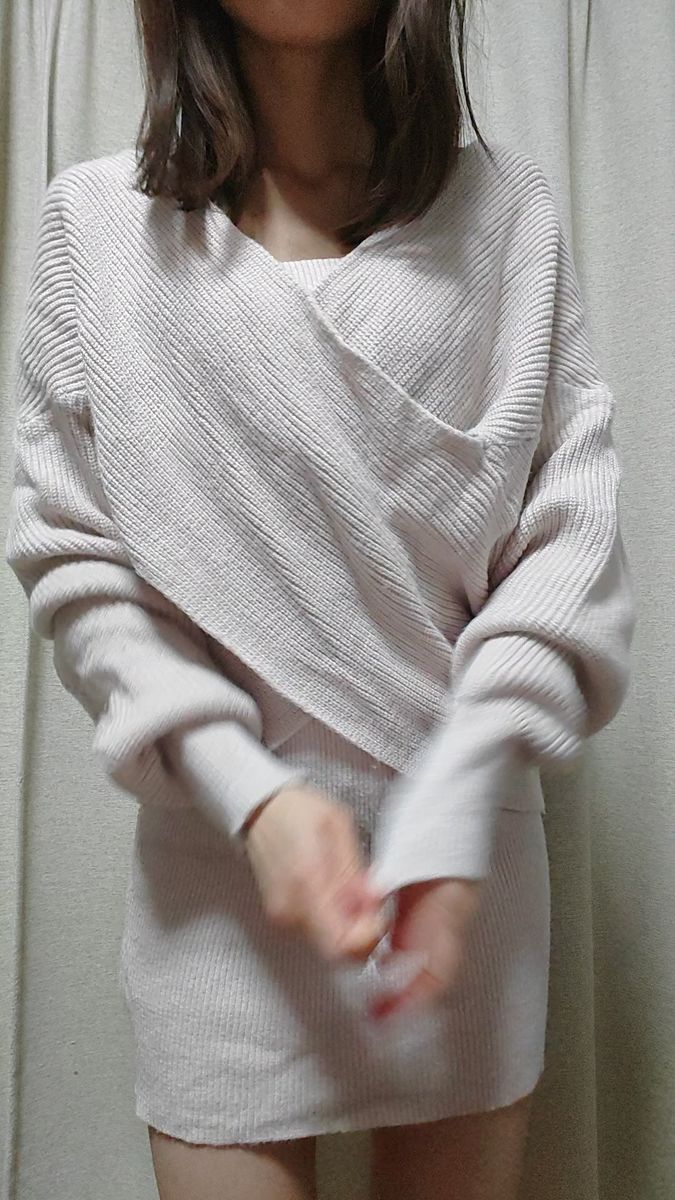 カシュクールニットトップスXニットキャミワンピースセットアップ