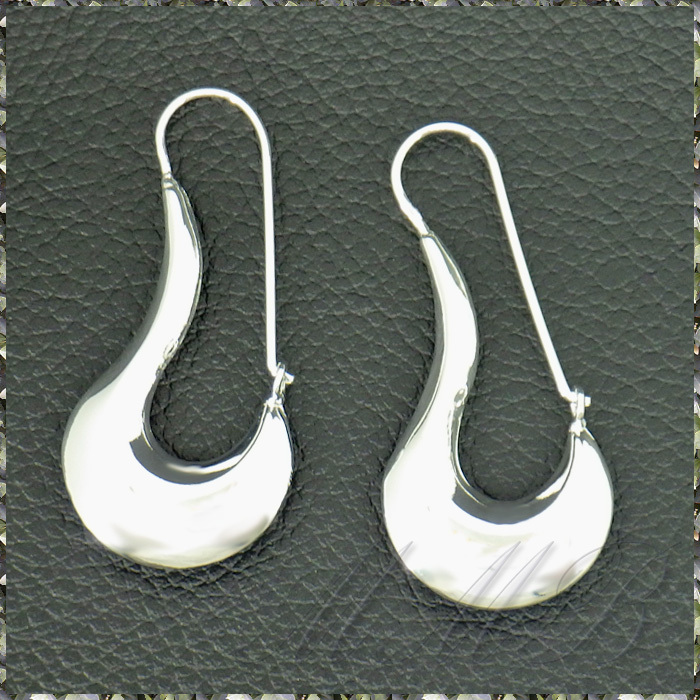 [EARRING] Silver Plated elegant beautiful high polish silver beautiful Drop long hoop 52mm hook earrings 
