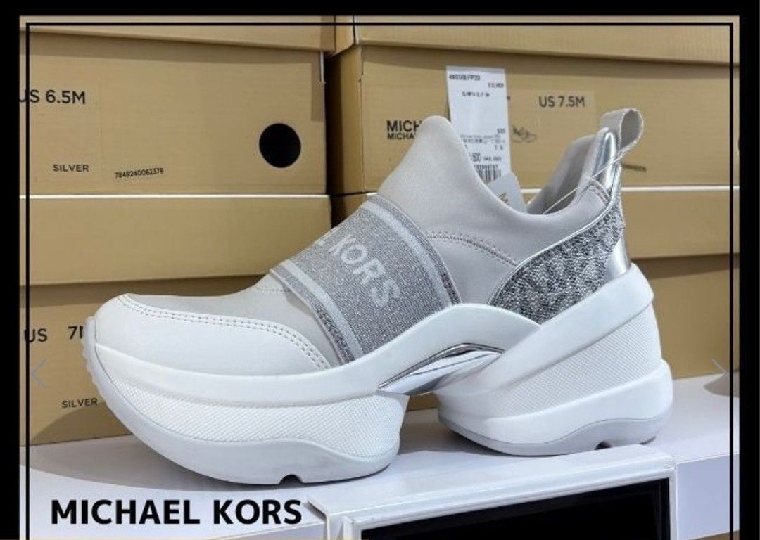 国内発送★Michael Kors★スニーカー スリッポン MICHELKORS OLYMPIA メタリック スキューバ スリッポン