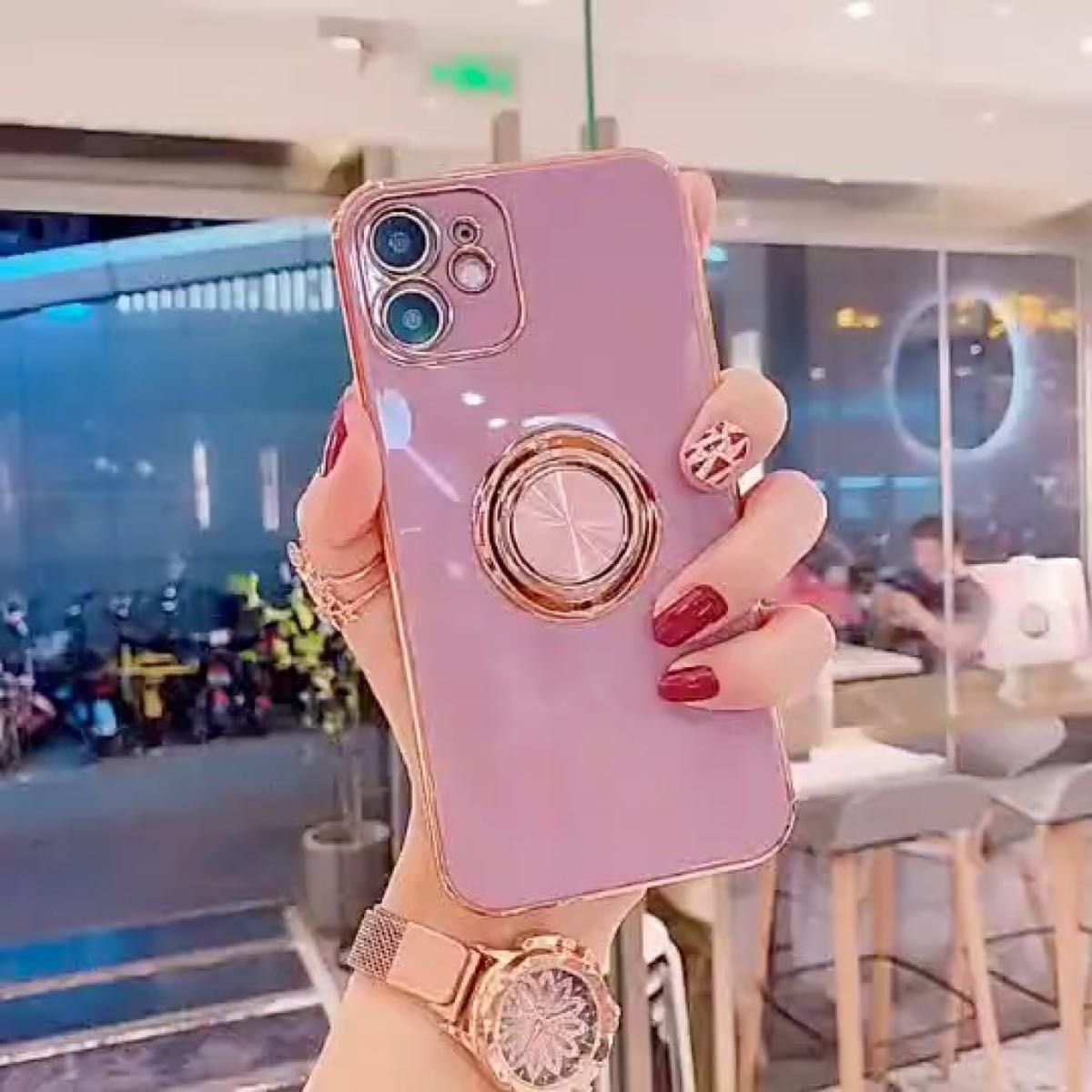 セール リング iPhone13pro ピンク バンカーリング 落下防止 耐衝撃 マグネット トレンド 安い 韓国 人気