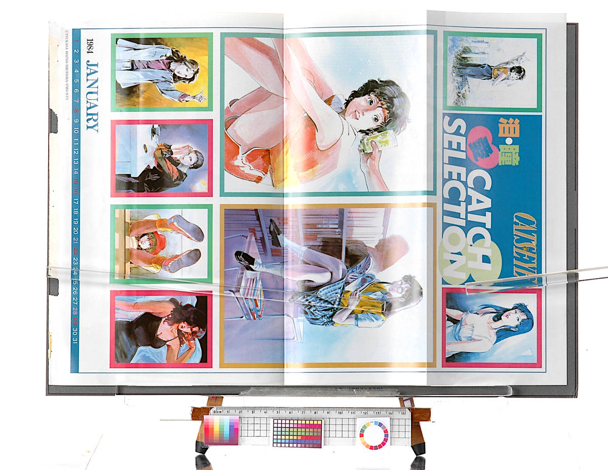 [Vintage][Not Displayed][Delivery Free]1984 Animage CATSEYE A3Calendar Poster/YUJI MITSUYA キャッツアイ 泪瞳愛/三ツ矢雄二[tag8808]_画像2