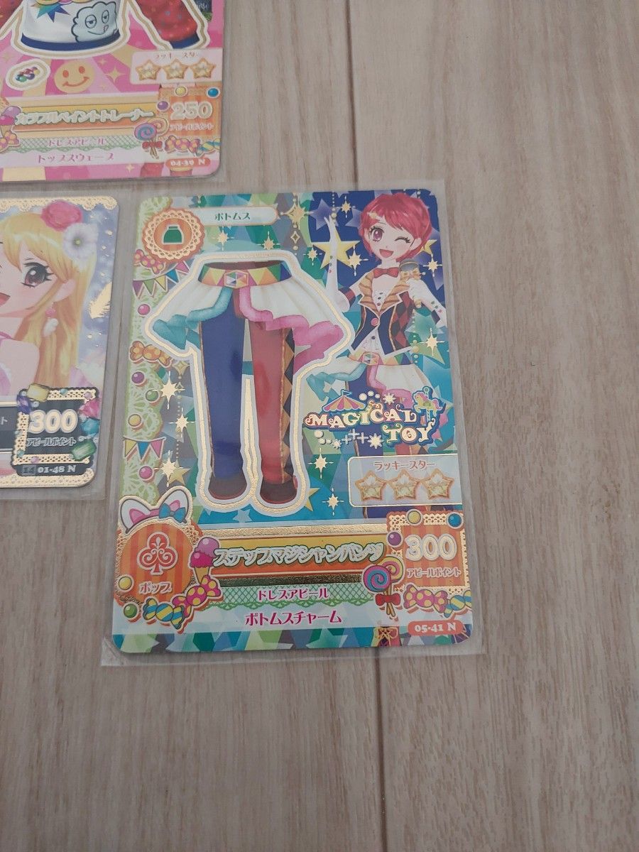ウ)【アップ画像あり】アイカツカード オレンジステージスカート ブロックチェック ブラウス など 5枚セット