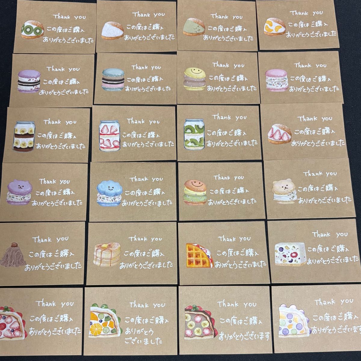 オーダー品】サンキューカード 手書き サンクス メッセージ 600