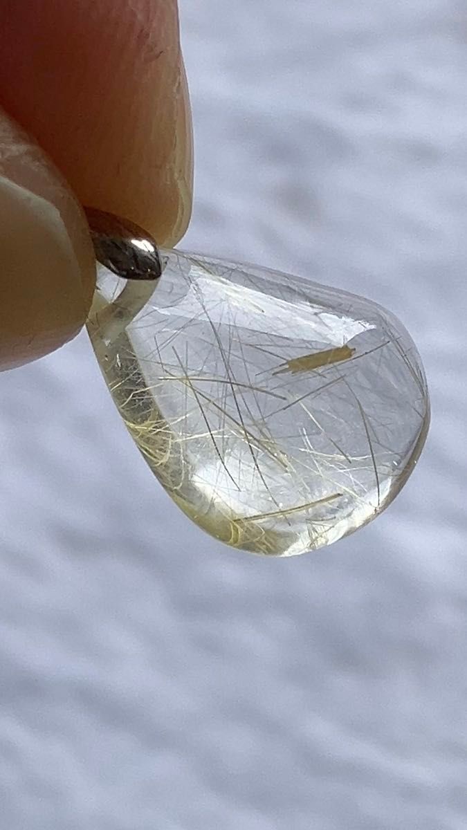 ルチルクォーツ ゴールドルチル ペンダントトップ (チェーン付き) ネックレス 針入り水晶