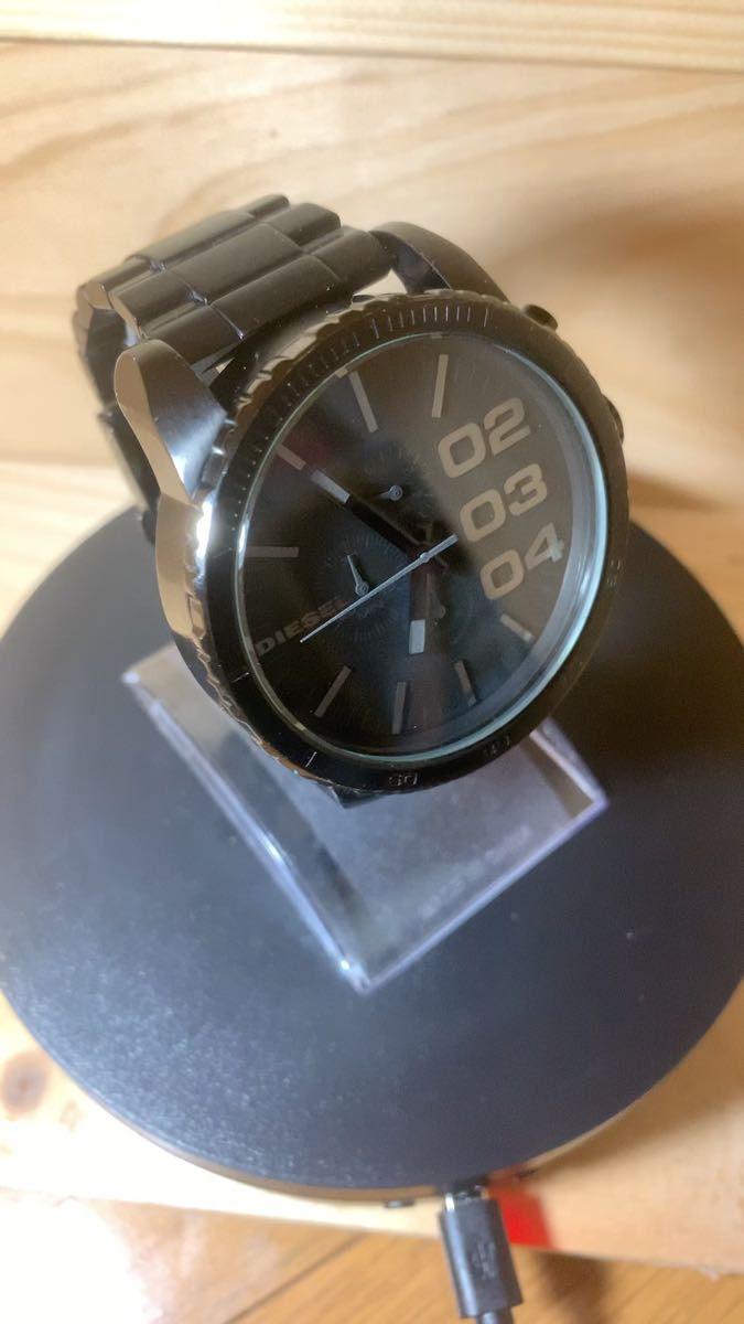 (値下最終)DIESEL 腕時計 メンズ ブラック 電池交換済