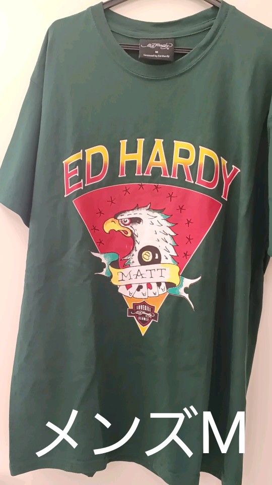 美品 メンズM【ED HARDY Tシャツ 】エド・ハーディー 身幅約52 肩幅約46 袖丈約18 着丈約74 ゆったりめ
