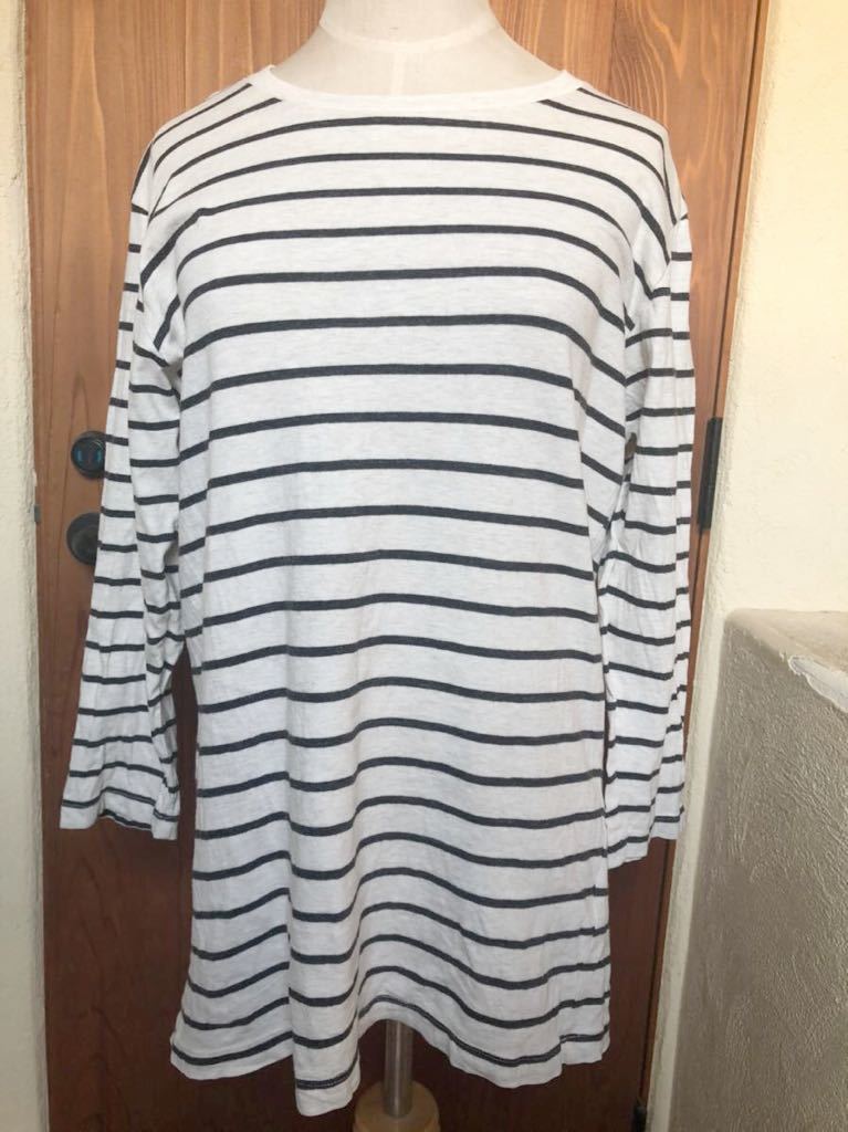 ヤフオク 1590 ユニクロ Uniqlo メンズ ボーダー 七分袖 T