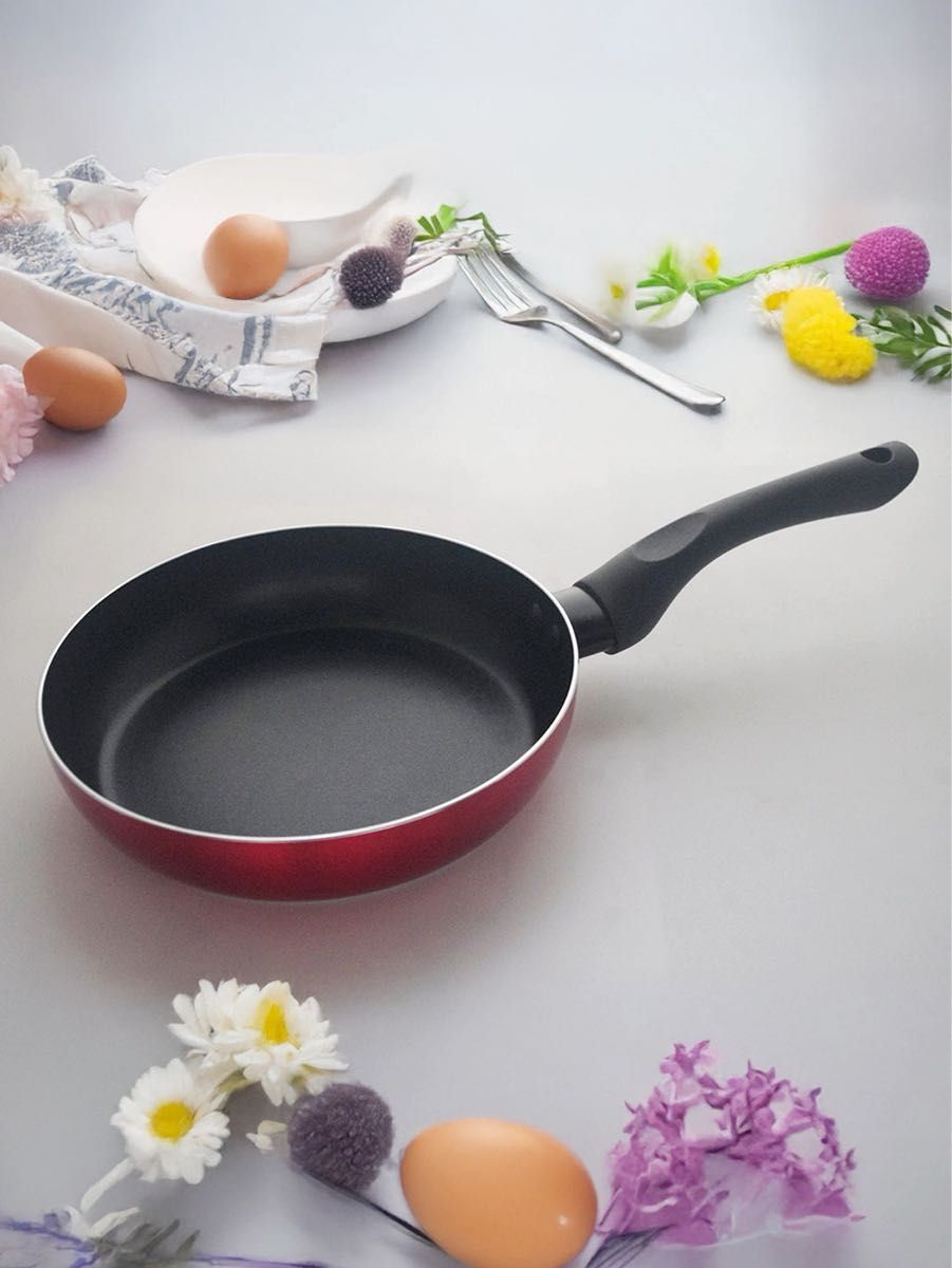 傷つきにくい 焦げつきにくい TAKEHARA PK-520 グットフル 金属ヘラ IH対応 フライパン 20㎝ 赤い 軽い 新品