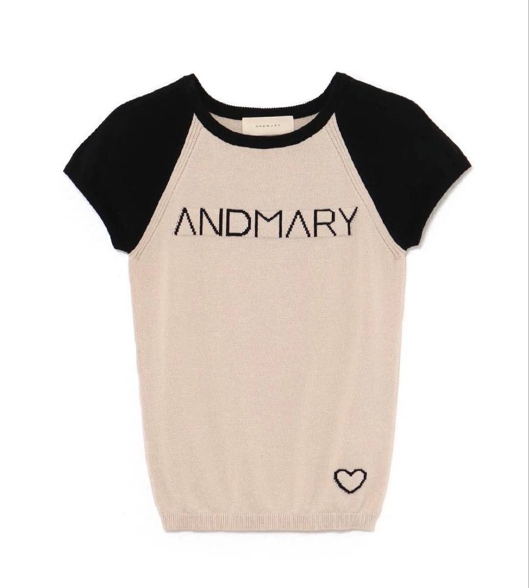 トップス Andmary Mary logo tops beige 大人気完売品 新品タグ付 ANDMARY Mary logo knit tops beige