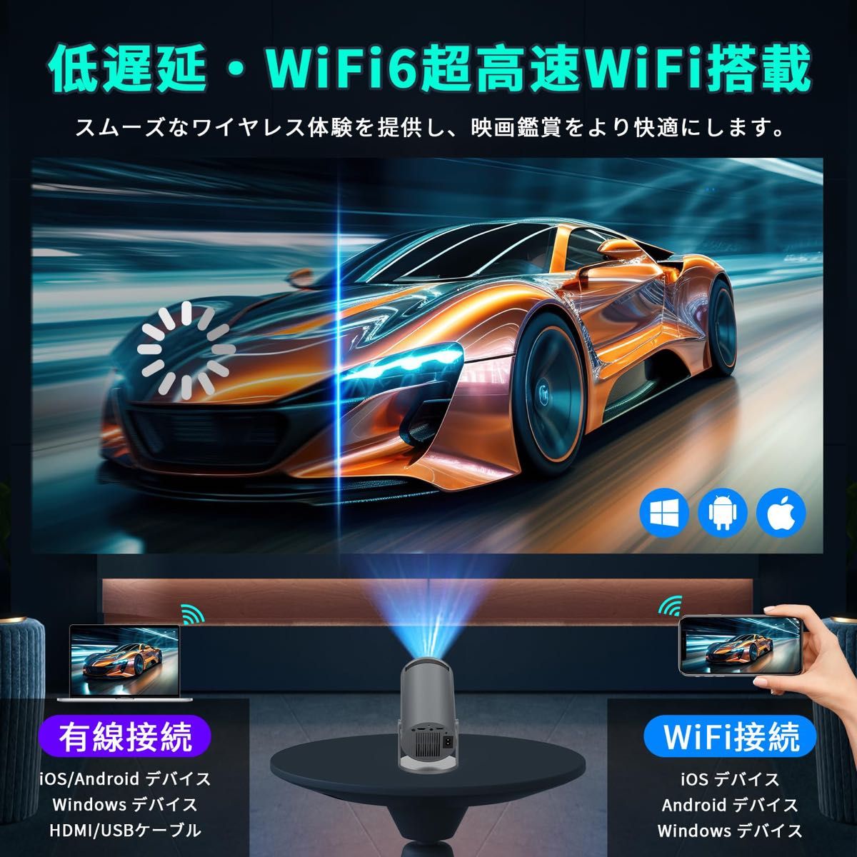限定1台】プロジェクター Android TV搭載 18000lm 4K対応 270 限定1台】プロジェクター Android TV搭載 18000lm 4K対応 270