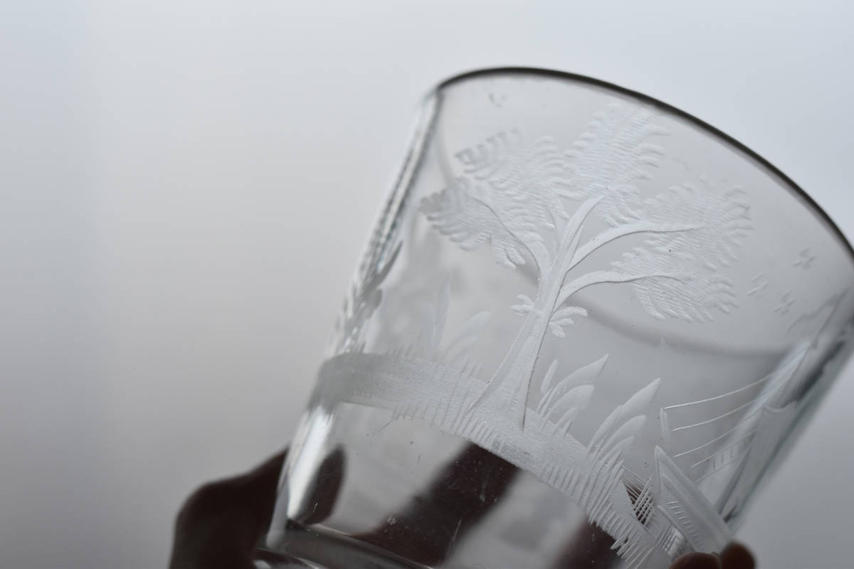 古いノルマンディ地方の婚礼用のグラス / 18-19世紀・フランス / アンティーク 古道具 硝子 ガラス B