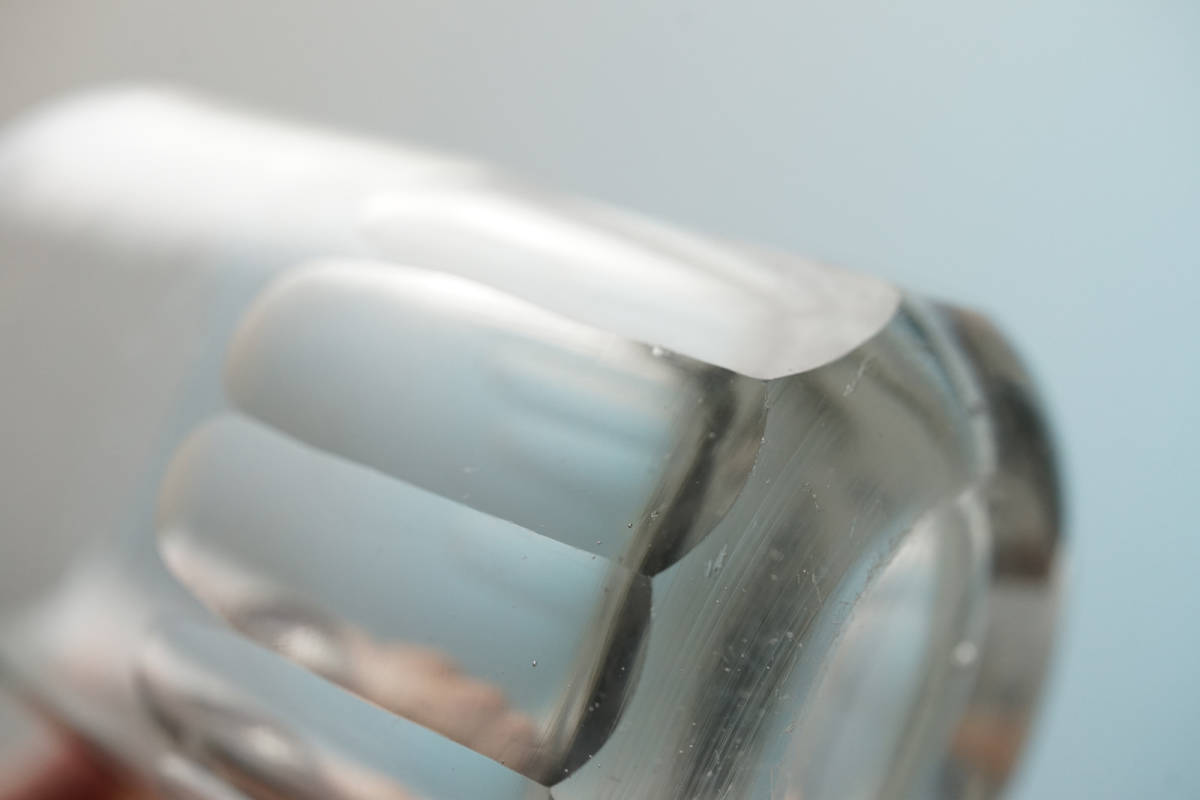 手吹きガラスのビストロ手付きビアマグ 面取グラス / 19世紀・フランス / アンティーク 古道具 硝子 ガラス 01_画像8