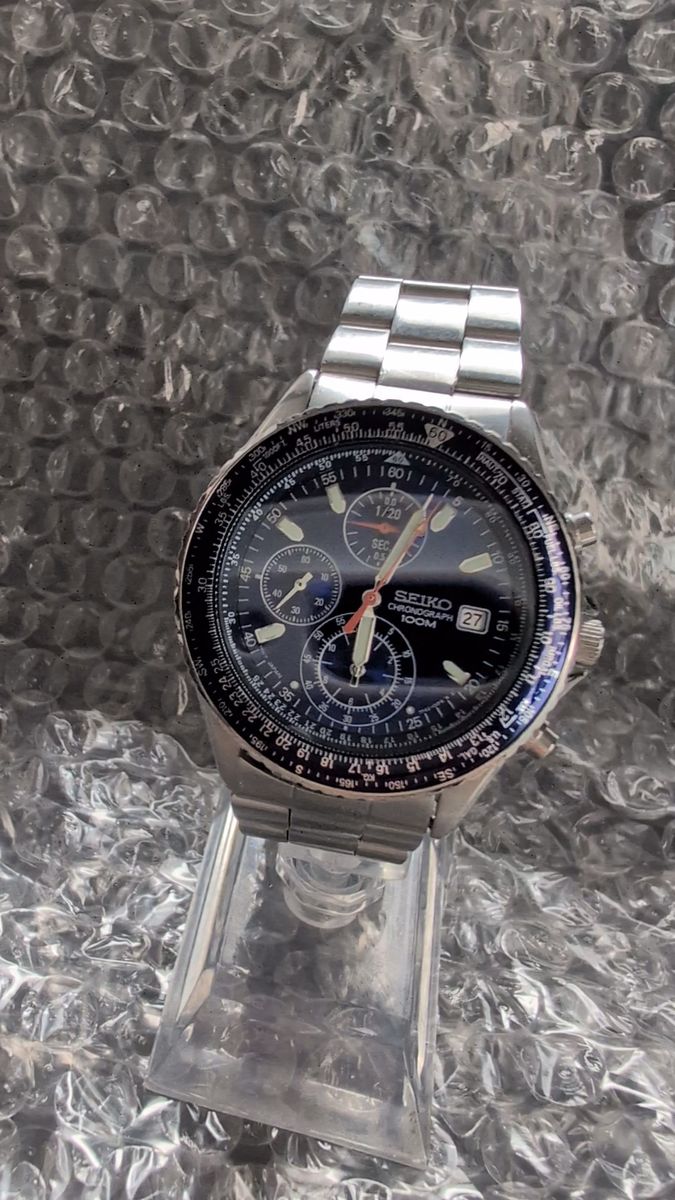 SEIKO パイロット クロノグラフ 7T92-0CF0 腕時計 ブルー