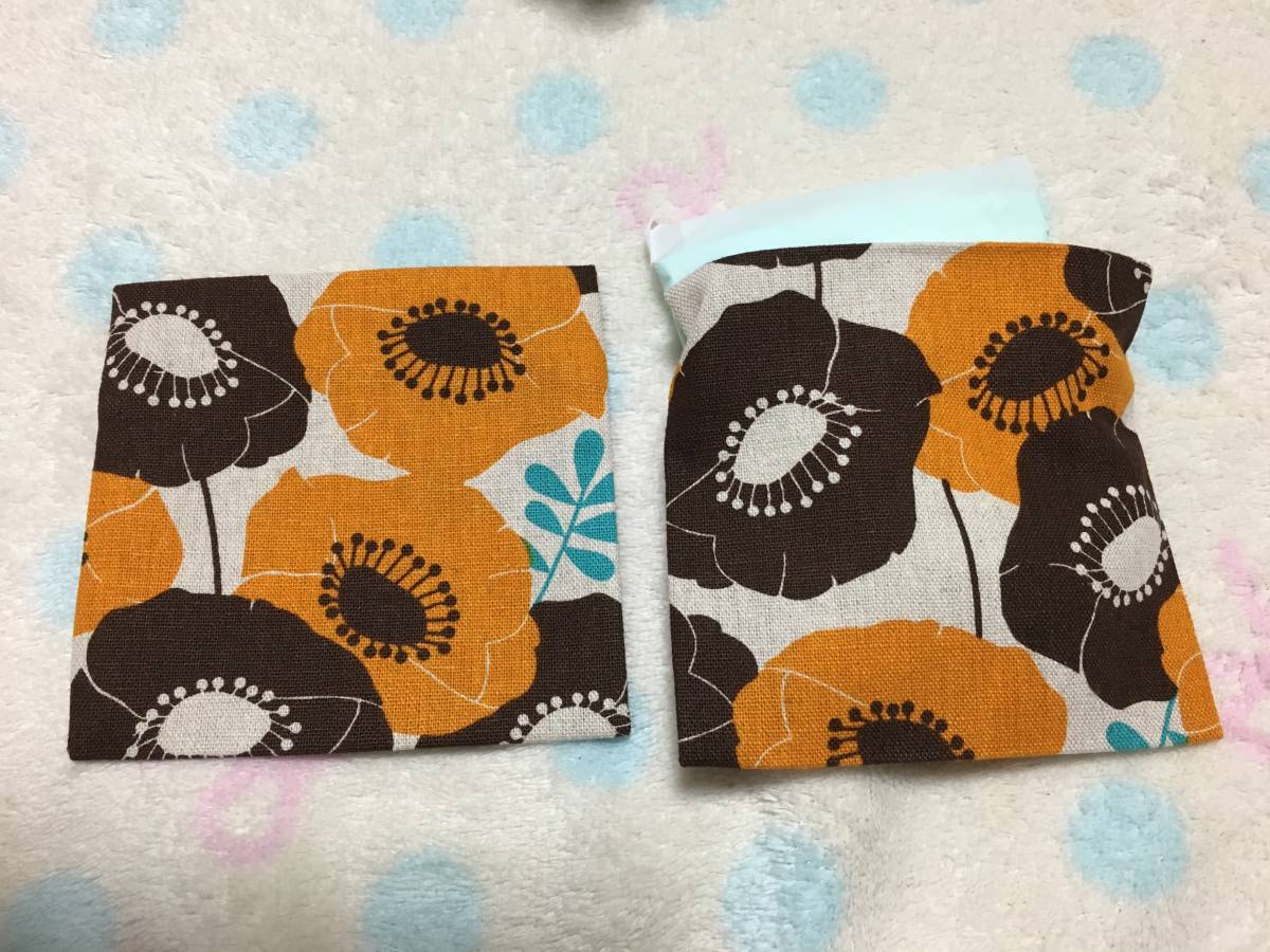  sanitary case * daytime 2 piece set * poppy pattern ④* hand made 