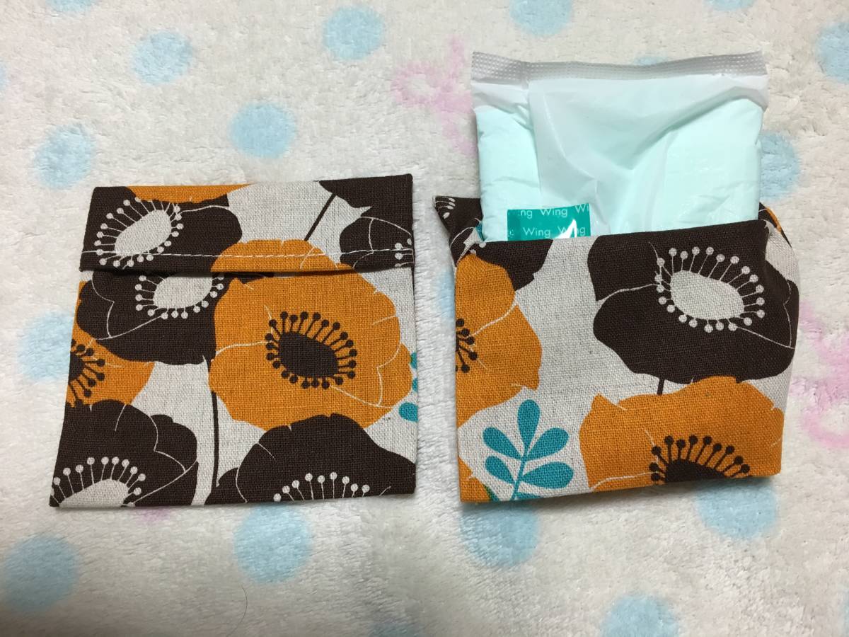  sanitary case * daytime 2 piece set * poppy pattern ④* hand made 