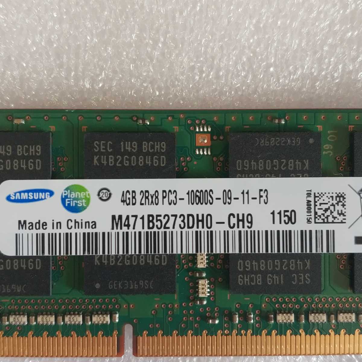  Gifu same day shipping charge 198 jpy ~ Samsung DDR3 memory PC3-10600S-09-11-F3 M471B5273DH0-CH9 4GB 1 sheets notebook for several possible * has confirmed tube R303