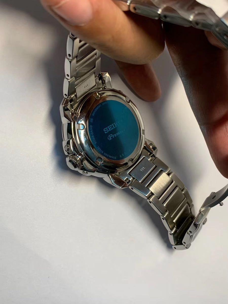 SEIKO セイコーメンズ 腕時計 SRX015P1 プレミアPREMIER キネティック ダイレクトドライブ ムーンフェイズ ホワイト - 5