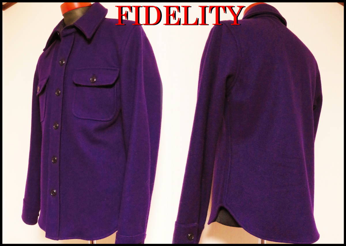 FIDELITY CPO シャツ ジャケット ウール フィデリティ 紫 M 美品 メンズ_画像4