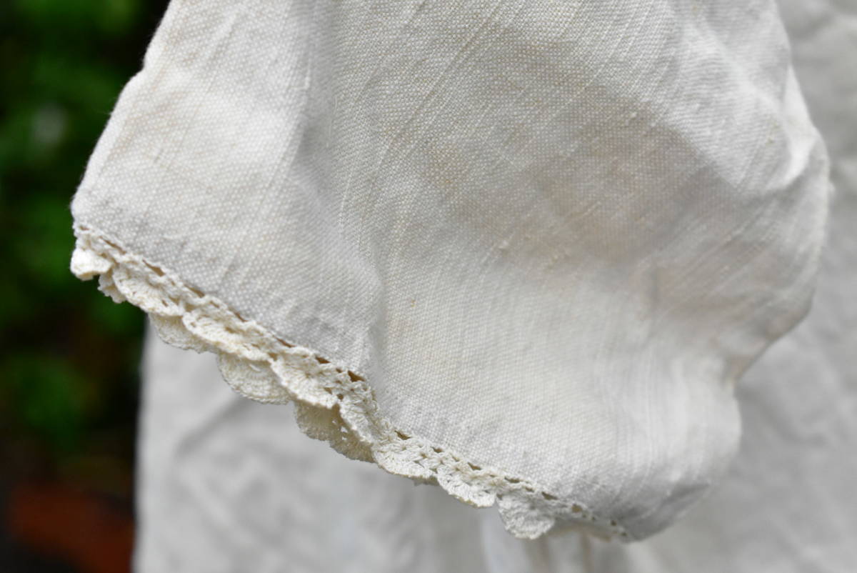 ヤフオク! - 19世紀 イギリス アンティーク リネン スモック ドレス...