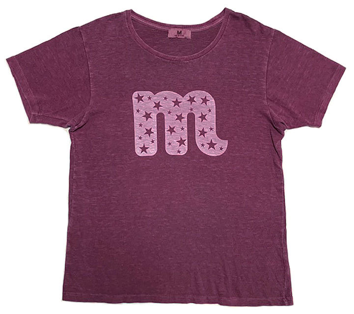 国内正規品■M(エム) m スターロゴ 小文字 ピグメント加工 半袖Tシャツ バーガンディ XL_画像1
