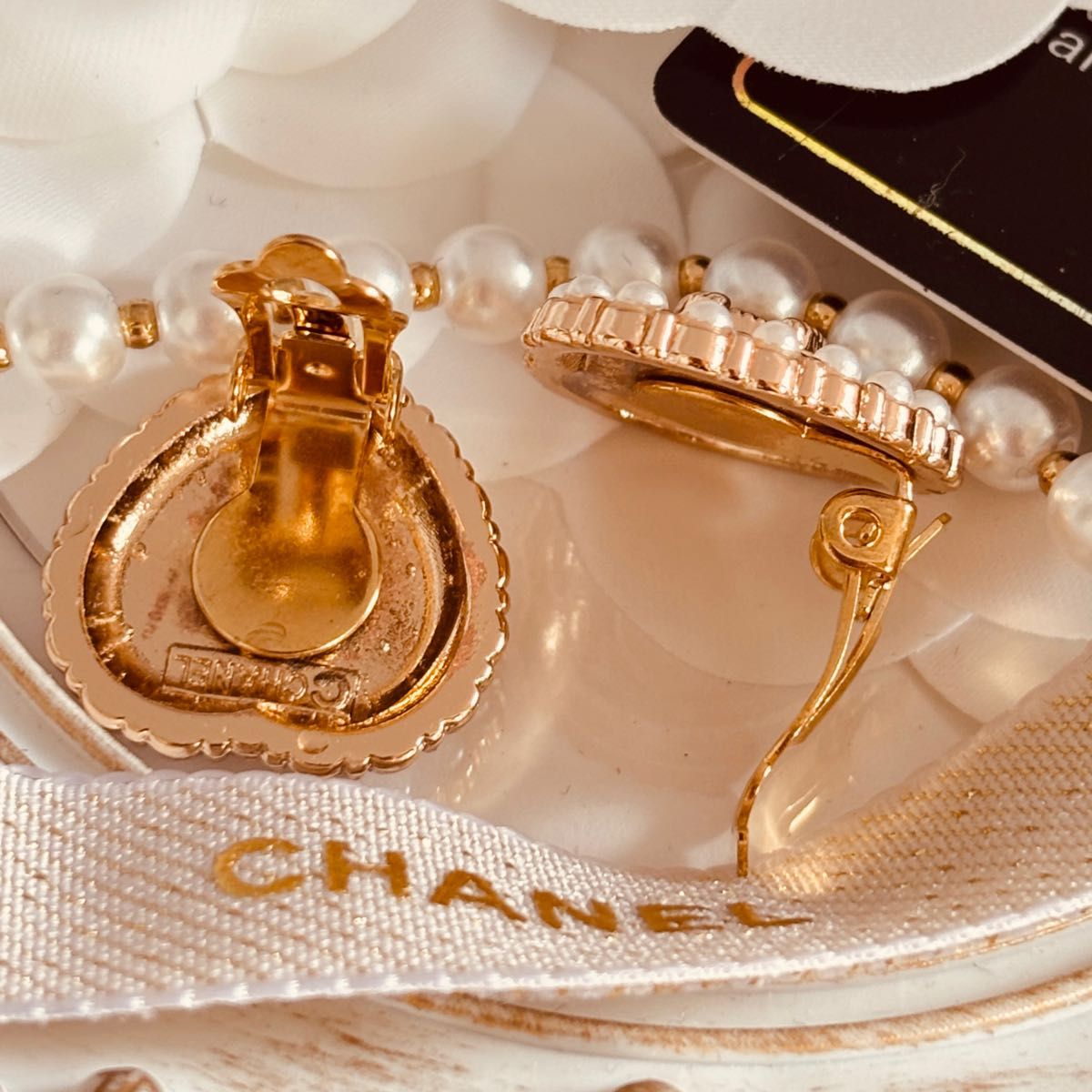 シャネル ココマーク パールイヤリング シャネル CHANEL イヤリング ココマーク パール GP ライン