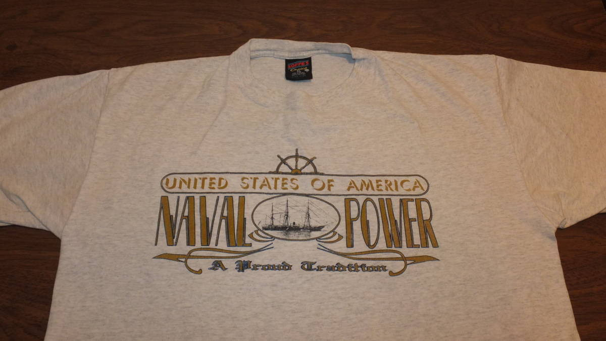 【US NAVY】米海軍 アメリカ海軍 United States Navy　TシャツサイズL コットン100％　　USN　　ビンテージシャツ_ビンテージのTシャツです。