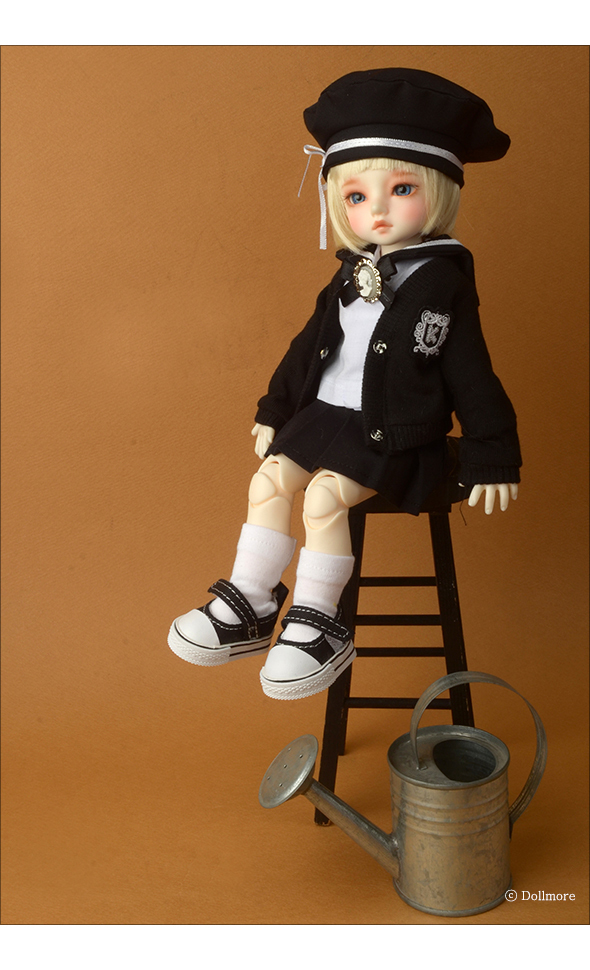 8月末で販売終了　送料無料[Dollmore] 制服セット Dear Doll Size - Cardigan + Sailor Fashion For Girl (Black)