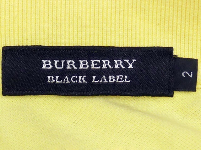 即決★BURBERRY BLACK LABEL★メンズM 廃版 ポロシャツ バーバリーブラックレーベル 2 黄色 イエロー 三陽商会正規 ナイト刺繍