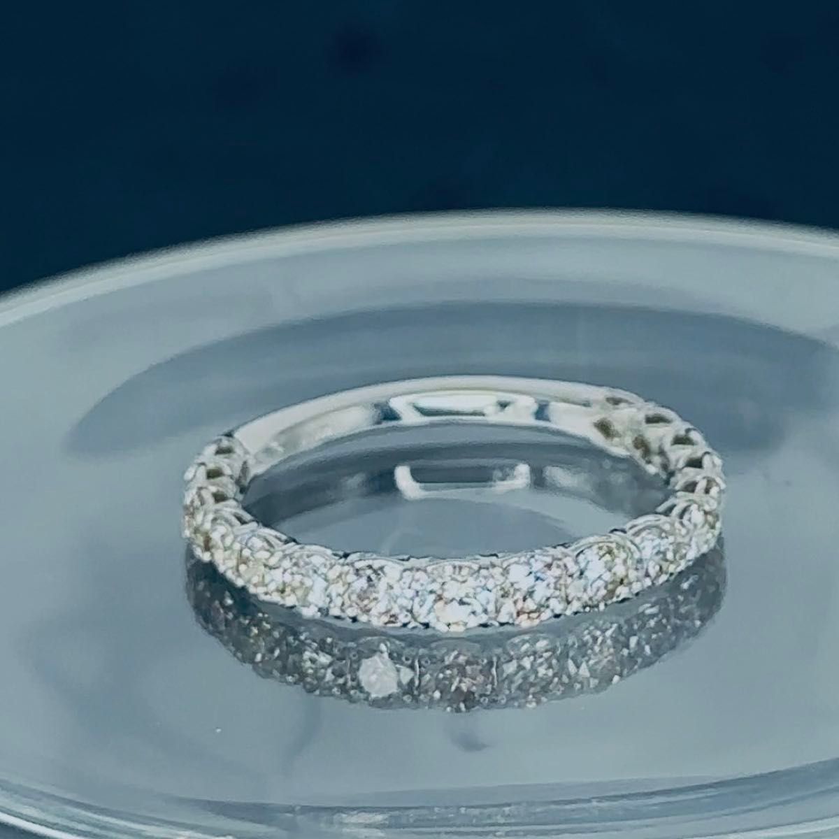 プラチナ Pt900 上質 天然ダイヤモンド 1.00ct ハーフ エタニティ リング diamond eternity ring