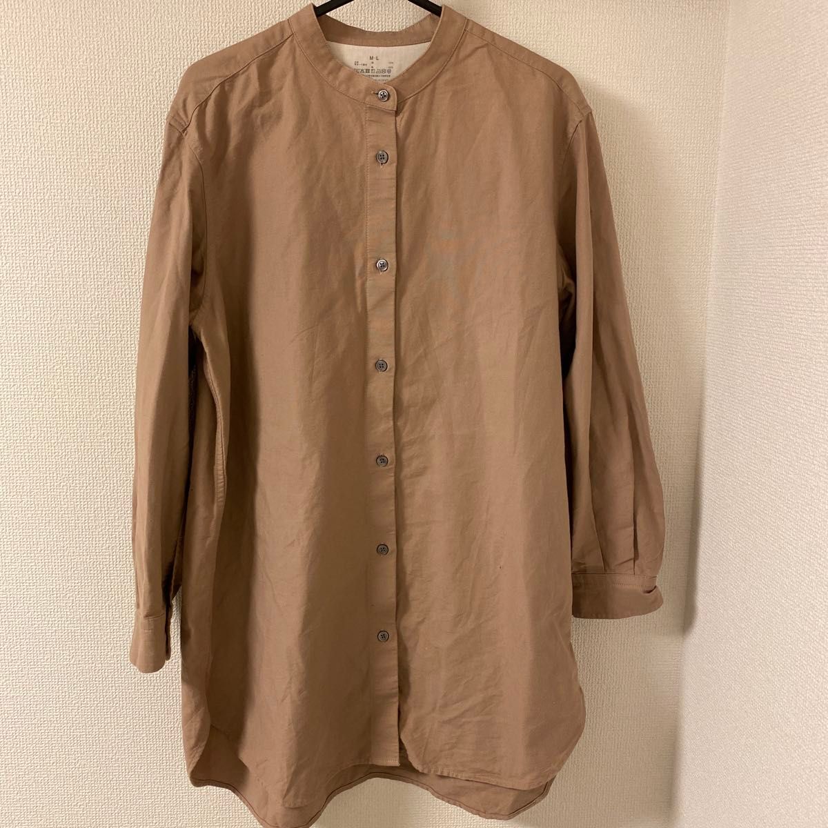 無印良品 洗いざらしオックスチュニック M-L