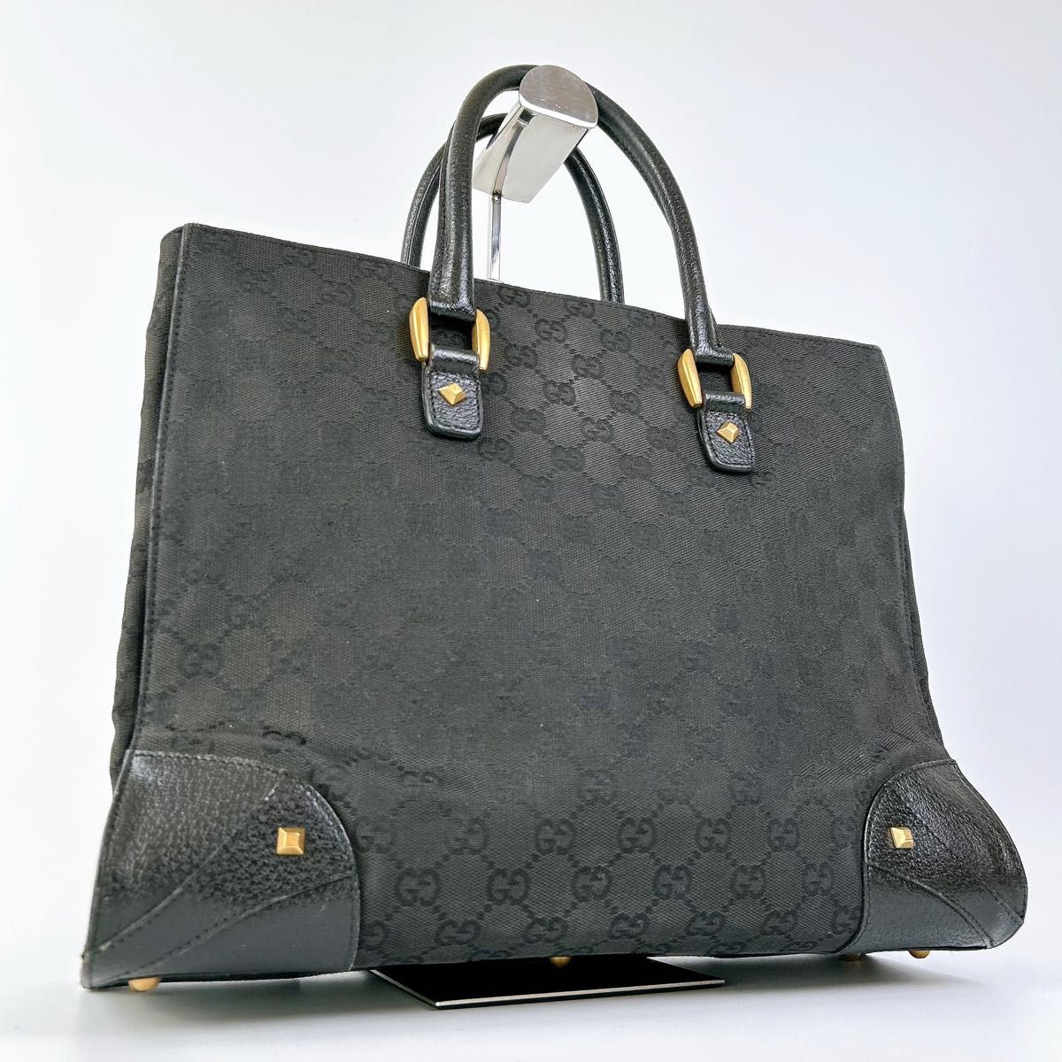GUCCI グッチ GGキャンバス レザー トートバッグ ハンドバッグ