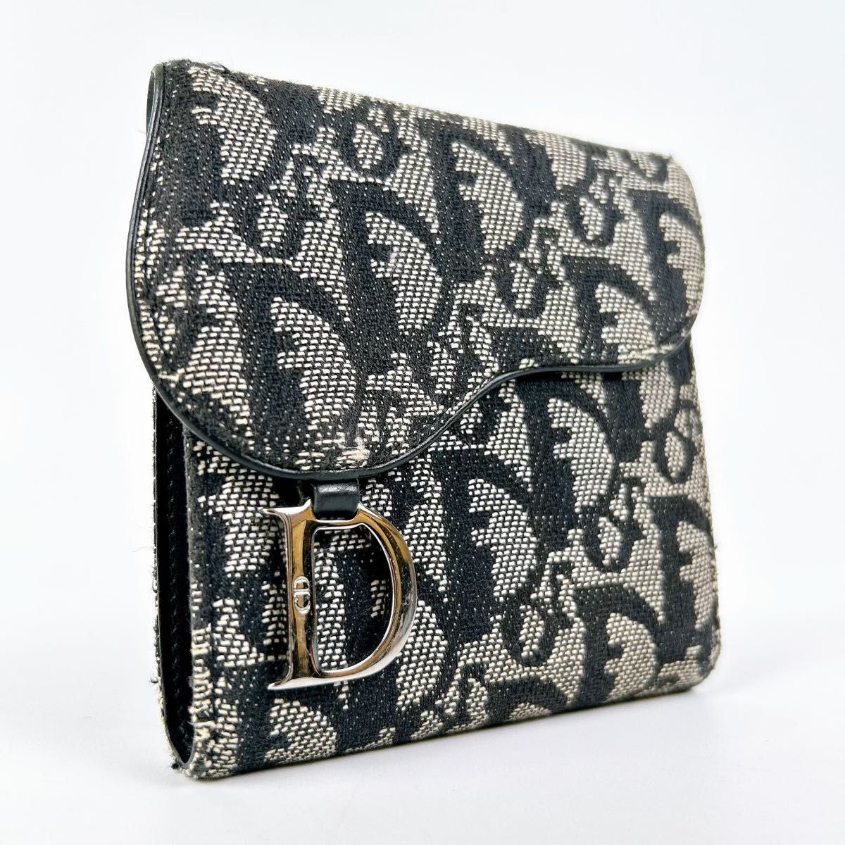 外装美品 CHRISTIAN DIOR クリスチャン ディオール サドル トロッター 三つ折り財布