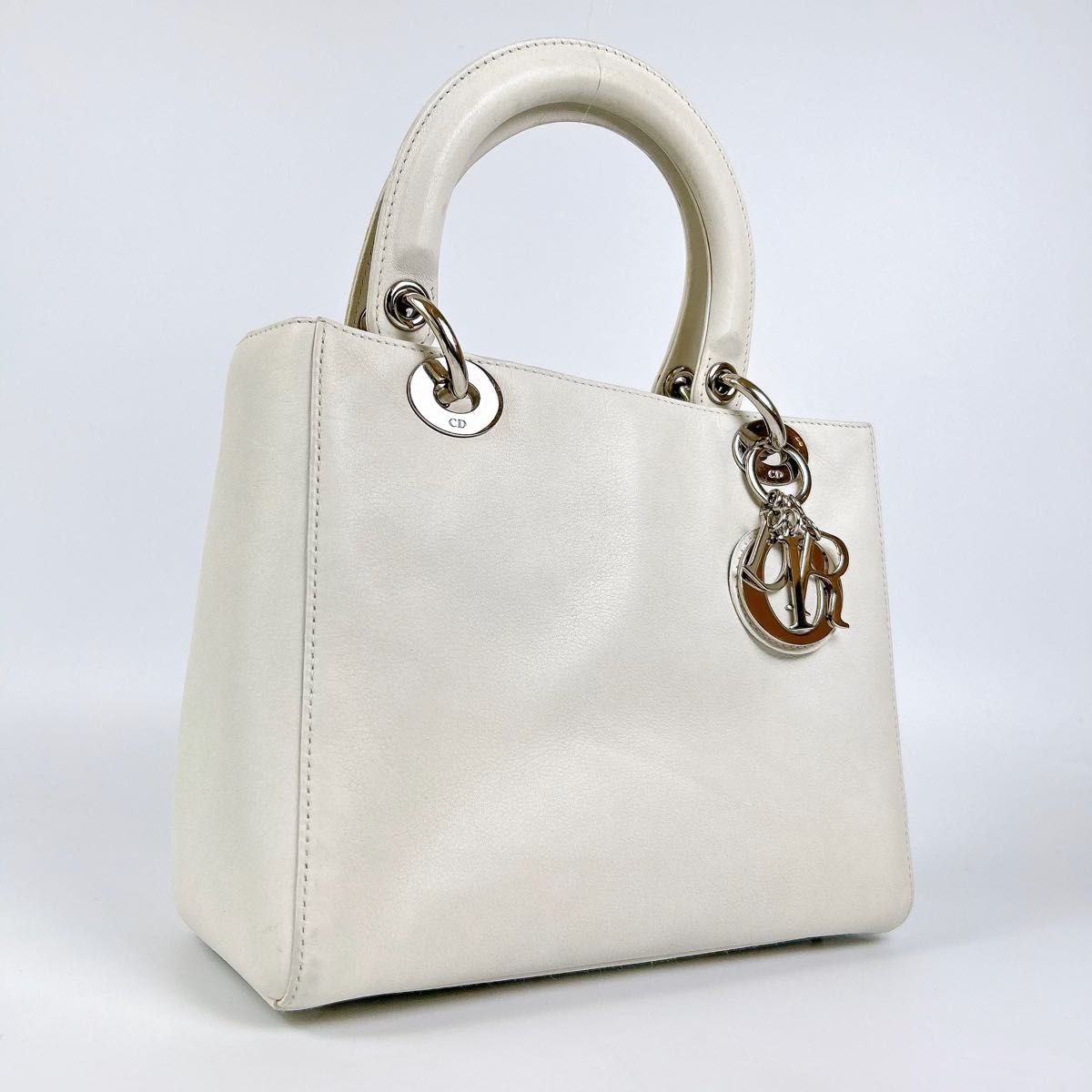 美品 Christian Dior クリスチャン ディオール LADY DIOR レディディオール レザー ハンドバッグ