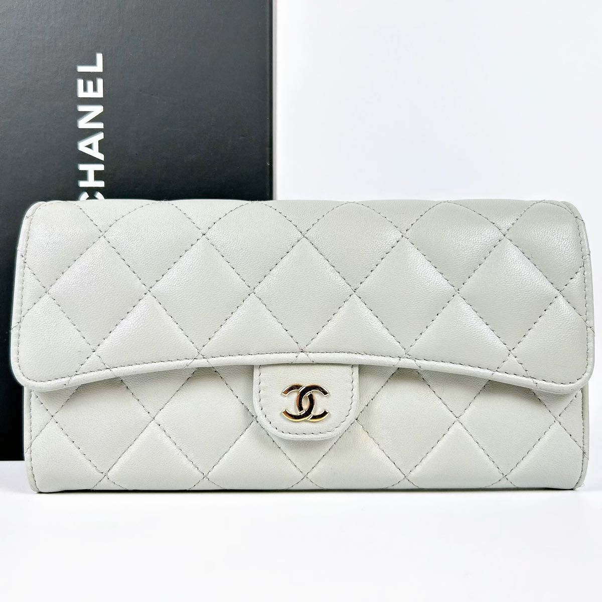 【現行極美品】CHANEL シャネル マトラッセ ラムスキン ココマーク 長財布 付属品完備