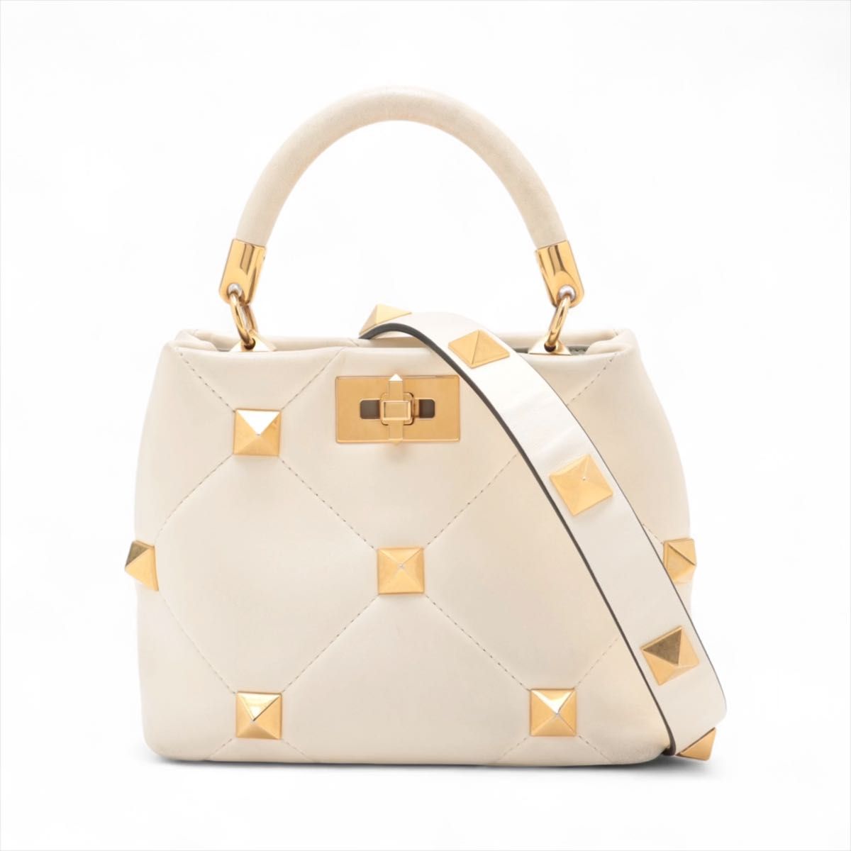 極美品 VALENTINO ヴァレンティノ・ガラヴァーニ ローマンスタッズ 2WAY ハンドバッグ ショルダーバッグ レザー