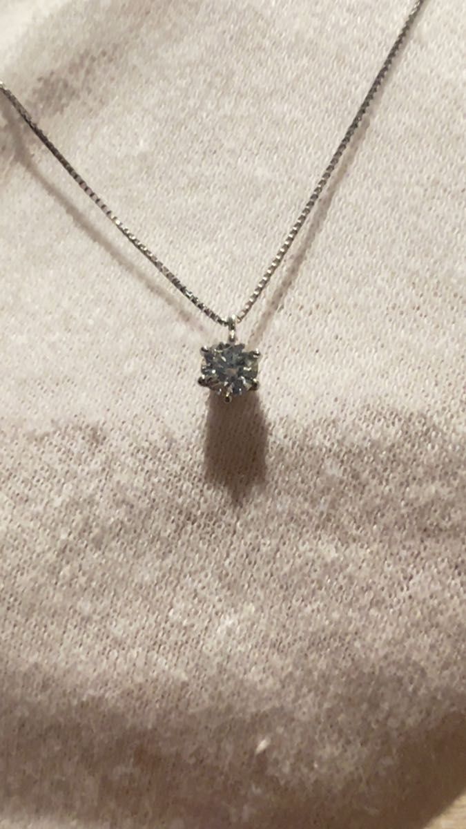 最高級Dカラー PT天然ダイヤモンドネックレス 一粒ダイヤ ダイヤネックレス 0.3ct Dカラー 鑑定付き