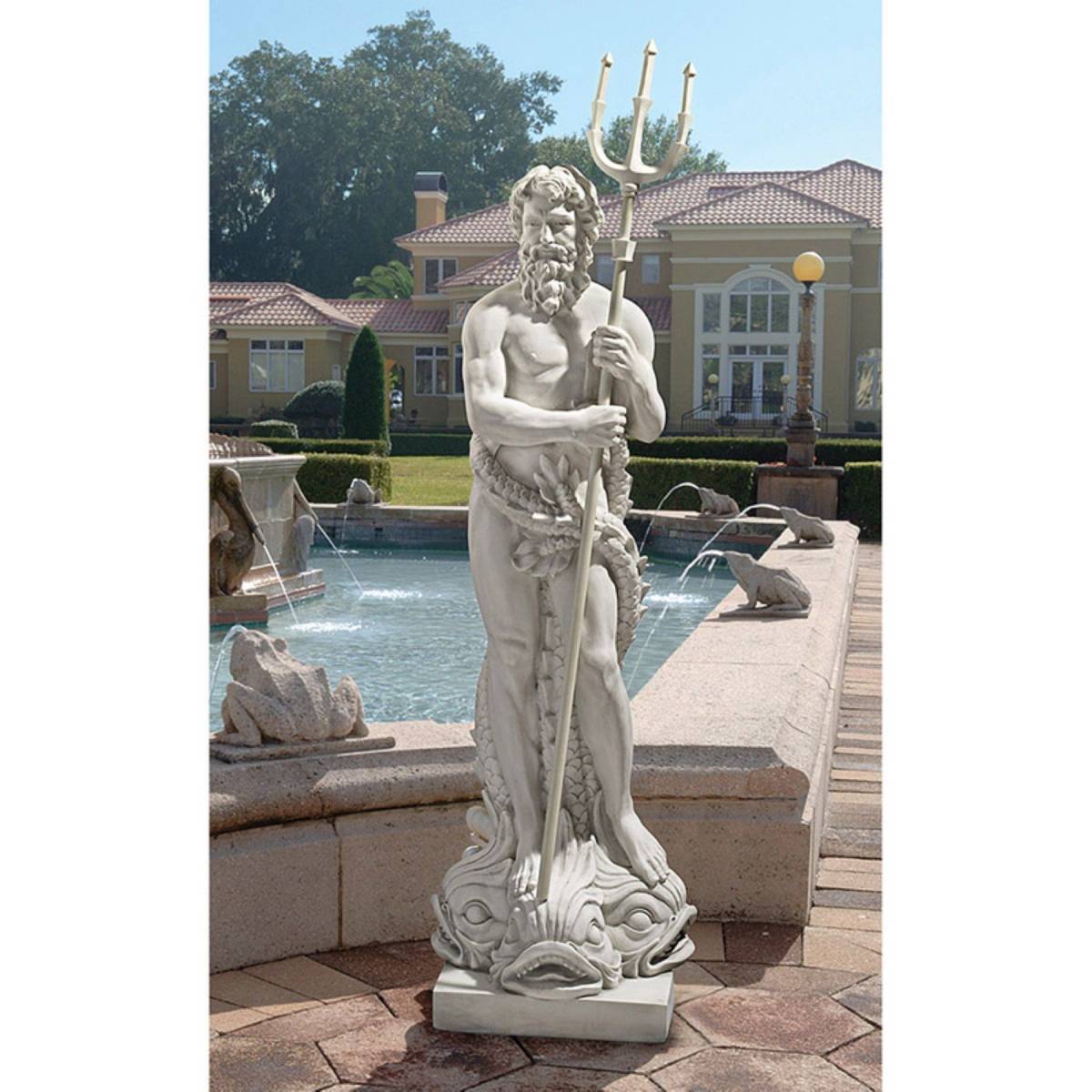 【残りわずか】 彫像/ 屋内外インテリア装飾 西洋ガーデン彫刻 海の神ポセイドン像 ギリシャ神話 ガーデニング プレゼント贈り物（輸入品） 芝生 噴水 庭園 西洋彫刻