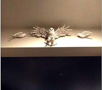 神秘的な妖精 白フクロウ（梟）の壁彫刻 彫像/バードカフェ ふくろうカフェ エコ 里山 カントリー 幸運の妖精 新築祝い プレゼント（輸入品_画像4